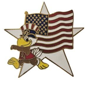 1984 Las Angeles Olympic Game Pin Eagle White Star